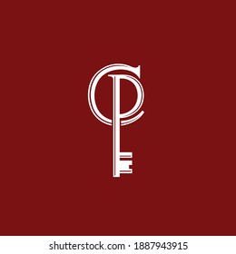 Key logo that formed letter C and letter P