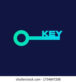 Key logo. Unlock tool symbol. Flat sign on white background. 