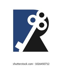 Key logo vector. Letter R vector logo.