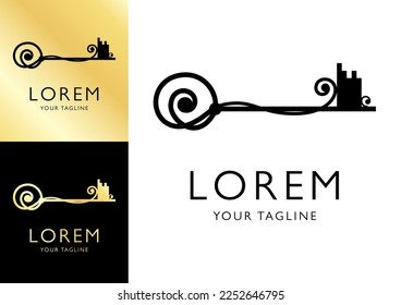 Key Logo. Vintage icon set. Vector illustration