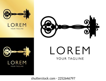 Key Logo. Vintage icon set. Vector illustration