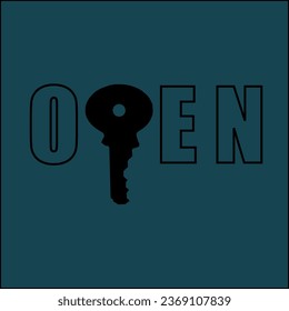 key logotype, key logo with text, company logo, key with text,