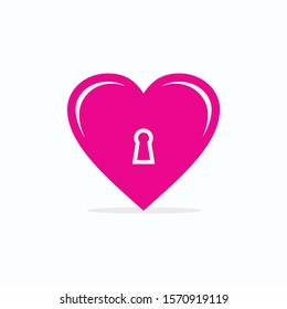 Key love concept simple logo or love design symbol and icon