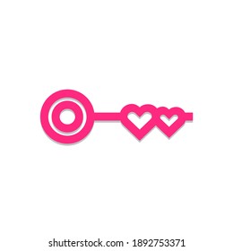 Key of Love Icon Clip Art Set Vector Template
