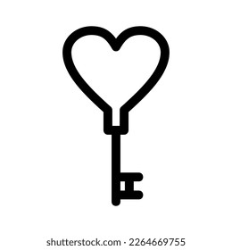 icono de amor clave o logotipo símbolo de signo aislado ilustración vectorial - iconos vectoriales de estilo negro de alta calidad
