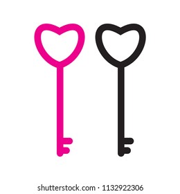 Key ,love icon vector