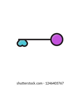 key love icon vector fill outline style design