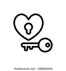 Key Of Love icon in vector. Logotype