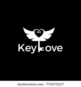 Key love logo icon symbol. Freedom love and security