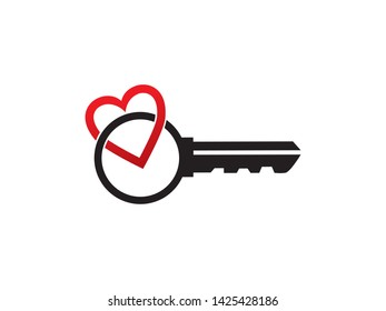 Key Love Logo Template, Icon, Symbol