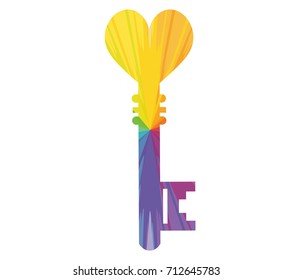 key to love multicolored abstract icon
