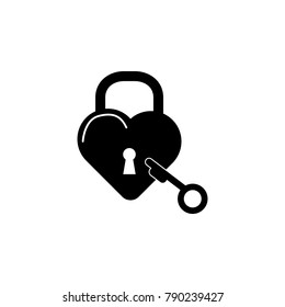the key of the lover's castle icon. Lovers icon. Wedding element icon. Premium quality graphic design. Signs, symbols collection icon for websites, web design, mobile app on white background
