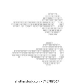 Key Made From Binary Code on White Background - Illustration Vector