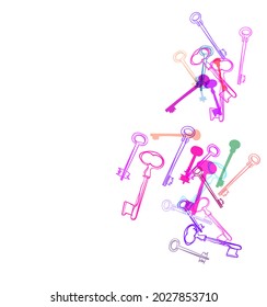 key magic vector line bright colorful card background