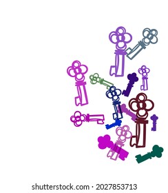 key magic vector line bright colorful card background