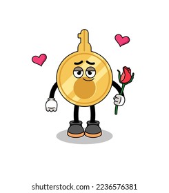 mascota clave enamorada, diseño de carácter