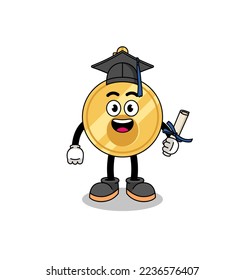 mascota clave con pose de graduación , diseño de caracteres
