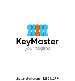 Key Master Staff Management Leader Logo Design Template