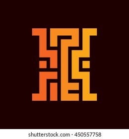 Key of maze maya abstract logo vector