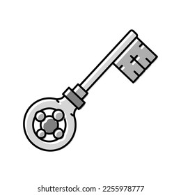 vector de icono de color medieval clave. signo medieval clave. ilustración de símbolo aislado
