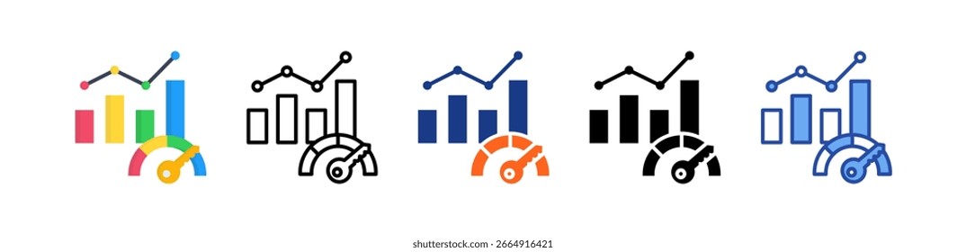 Icono de métricas clave Ilustración de estilo múltiple