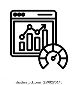 Key Metrics Line Vector Illustration On White Background.