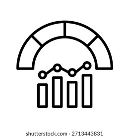 Ilustración vectorial de iconos de contorno de métricas clave