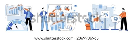 Key metrics. Vector illustration. Marketing strategy plays vital role in achieving organizational objectives The report contains financial statistics and key metrics analysis Key metrics serve