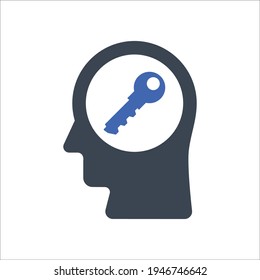 Key of mind icon, Vector graphics