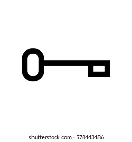 Key mini line, icon, background and graphic. The icon is black and white, linear  flat, vector, pixel perfect, minimal, suitable for web and print. 