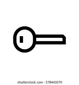 Key mini line, icon, background and graphic. The icon is black and white, linear  flat, vector, pixel perfect, minimal, suitable for web and print. 