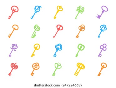 Key Miscellaneous Illustration Element Set