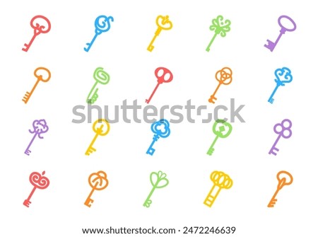Key Miscellaneous Illustration Element Set
