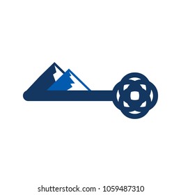 Key Mountain Logo Icon Design
