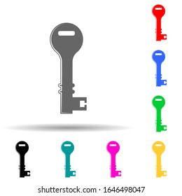 Symbol mit mehrfarbigem Hintergrund. Einfache Bildyph, flache Vektorillustration von Schloss- und Tastensymbolen für i und ux, Website oder mobile Anwendungen