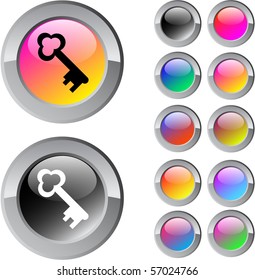 Key multicolor glossy round web buttons.