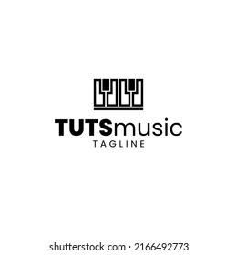 key music logo. a logo with a music theme, maybe suitable for a music school or community, especially a piano school