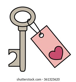 the key to my heart. valentine's day decorative element.