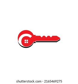 Key With Negative Space Letter C Logo Icon 001