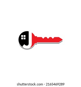 Key With Negative Space Letter J Logo Icon 001