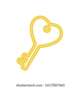 key in neon light, valentines day vector illustration design
