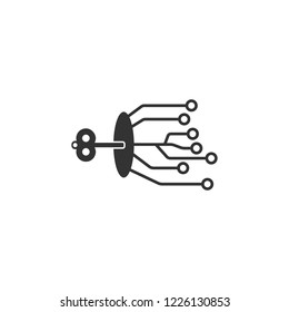Key from network icon. Element of internet security icon for mobile concept and web apps. Detailed Key from network icon can be used for web and mobile