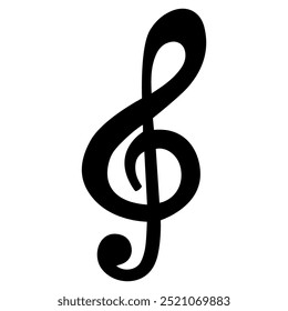 Key note design. Treble clef icon music note. Musical sound vector illustration