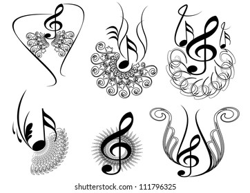 key notes with floral elemen