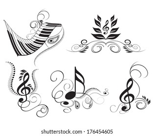 Key notes with floral elements
