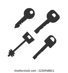 Icono de objeto clave. Ilustración del vector de fondo del conjunto de agujeros clave.