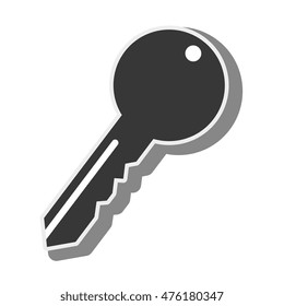 key object security and safety element silhouette vector illustration