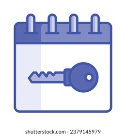 Key on calendar vector design isolated on white background