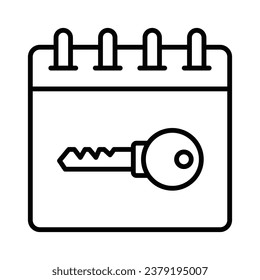 Clave sobre el diseño vectorial de calendario aislado en fondo blanco