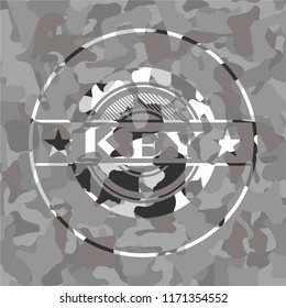 Key on grey camo texture